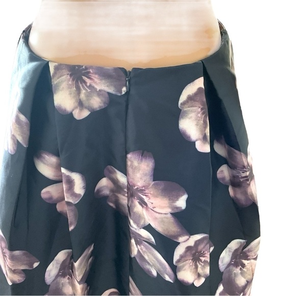 ANGEL Navy Blue Floral Cocktail Open Side  Back Cutaway Sleeveless Knee SZ Lg - Picture 6 of 12